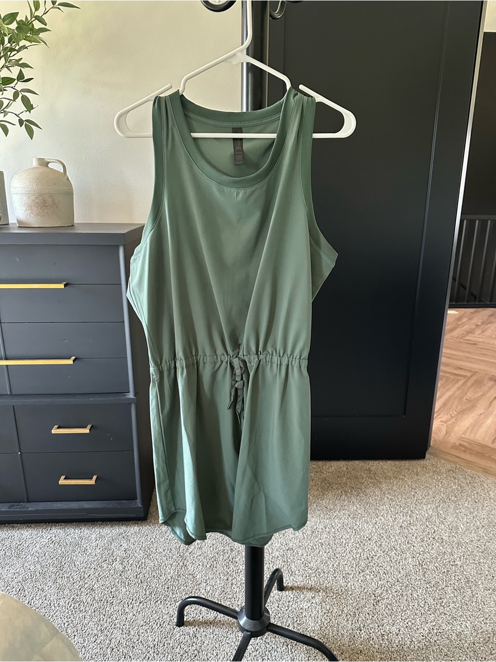 Kyodan Olive Green Sleeveless Drawstring Romper